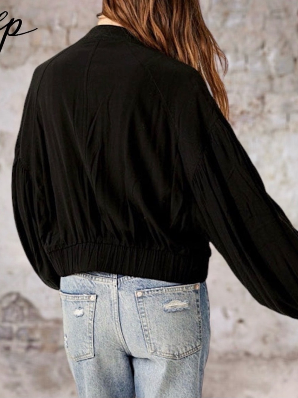 Free People On Pointe Zip Up Bomber Jacket Size M - Picture 3 of 7